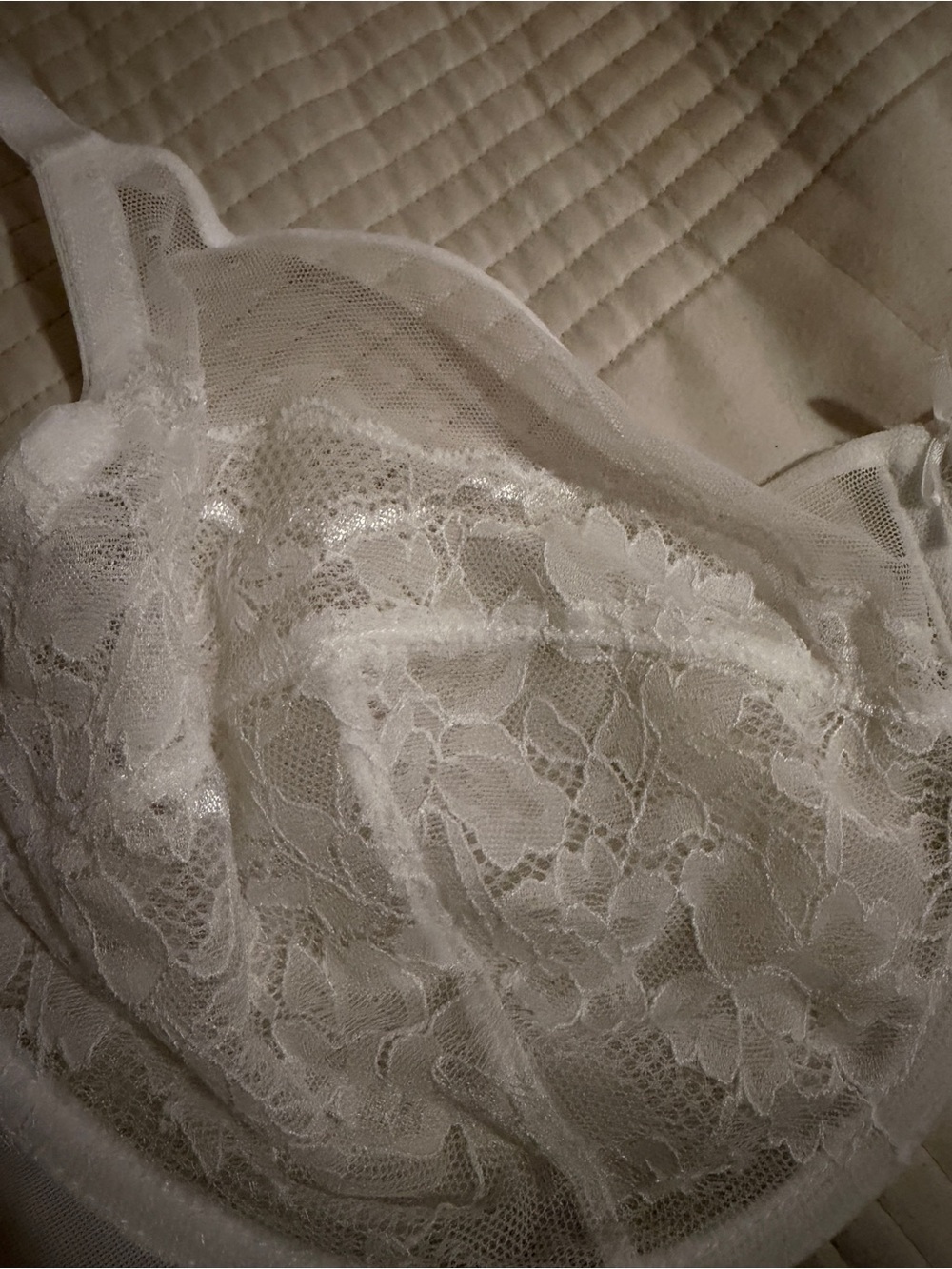 Sheer Lace White Bra - Women’s Intimates